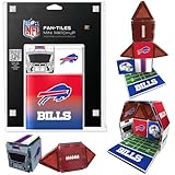 CreateOn Buffalo Bills NFL Fan-Tiles Magnetic Match-Up Tiles | 17-Piece Building Set for Kids & Adults | Officially Licensed NFL Team Collectibles | Build, Play & Display (All 32 Teams Available)