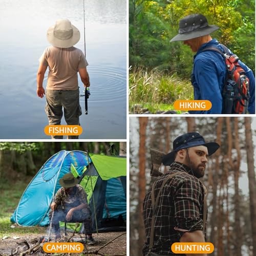 Image of NPJY Sun Hats for Men Women Boonie Hats UPF 50+ Bucket Hat for Fishing Hiking Hunting Safari