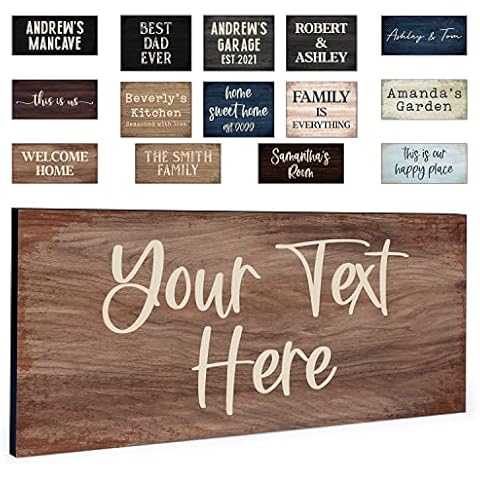 Personalized Signs for Home, Custom Sign with Any Text, 3 Sizes - 12 Background Options & 8 Fonts - Customizable Sign 11X5 Cover