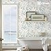 Fititem Floral Peel and Stick Wallpaper Boho Floral Contact Paper Modern Flower Removable Self Adhesive Waterproof Wallpaper for Bathroom Bedroom Fun Wildflower Contact Paper Cabinets 17.3inW 78.7inL