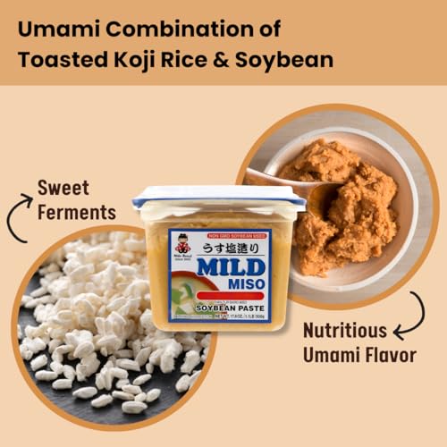 Miko Japanese White Miso, Shiro Miso Paste- 25% Low Sodium Miso Paste, All Natural Sweet Light Flavor, NON GMO 17.6oz Per Pack - Image 3