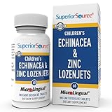 Superior Source Children's Echinacea & Zinc Lozenjets - Herbal Immune Support for Kids - Non-GMO & Gluten-Free - Peppermint - 60 MicroLingual Dissolvable Tablets