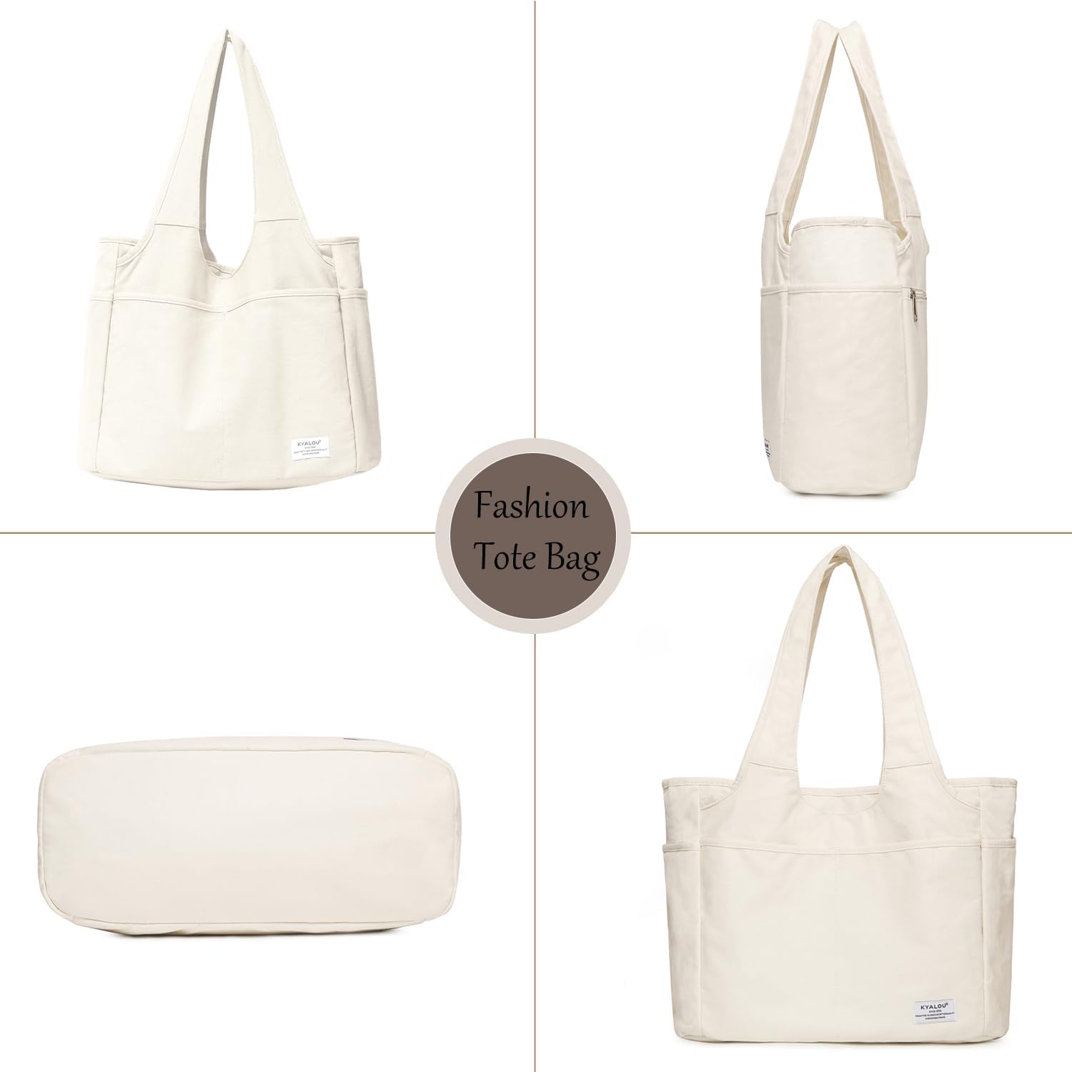 KYALOU Utility Large Tote Bag, Women Casual Shoulder Bags for Work Gym Beach Travel Shopping Grocery College | Utility, Casual, for Work, Gym, Beach, Travel - Image 6