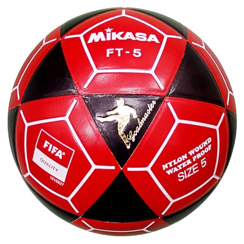 MIKASA FT5 Goal Master - Balón de fútbol, Color Negro y Rojo, tamaño 5