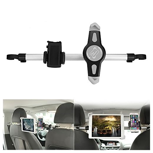 Soporte para Tablet Coche 10 Pulgadas, Konesky Soporte Tablet para Coche Reposacabezas 360 Rotación 7-10 Pulgadas Tablet para,Compatible con iPad 2/3/4 / Mini/DVD, Samsung Galaxy Tab (7-10.5)