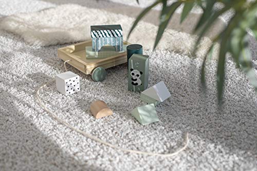 Eichhorn - Bauwagen mit 11 Bausteinen, Nachziehspielzeug, 12 teilig, 18x17,5 cm groß, ab 1 Jahr 100003800