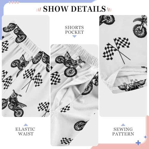 Motocross Racing Flag Pajama Lounge Pants with Pockets Sleepwear Soft Elastic Waist PJ Bottoms 6-14 Years4
