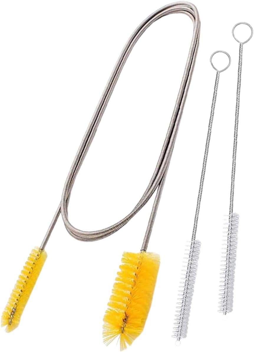 Mikikit 5sets Flexible Tube Cleaning Brush Set High-Density Spring Brushes for Fish Tank Aquarium Hose Bottle Cleaning Rotatable Design for Thorough Cleanliness