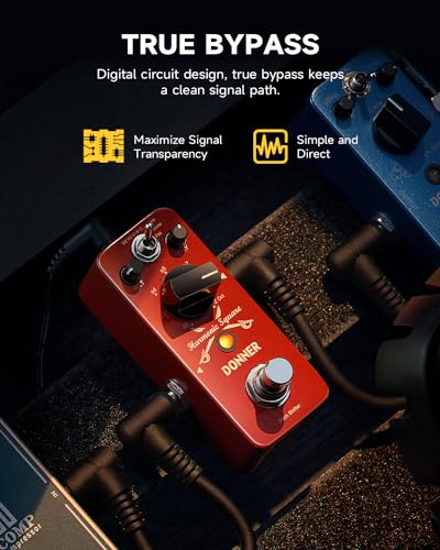 Image of Donner Octave Guitar Pedal, Harmonic Square Digital Octave Mini Pedal Pitch Shifter 7 Shift Types 3 Tone Modes Sharp Detune Flat True Bypass