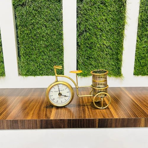 Image of Metal Decorative Multipurpose Cycle with Clock Antique Metal Decorative Modern Home Decorations for Home Office