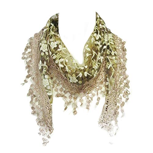 Wrapables Embroidered Floral Lace Triangle Scarf