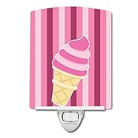 Vista 5 de Caroline's Treasures BB9062CNL - Luz nocturna de cerámica azul con cono de helado, compacto, certificado UL, ideal para dormitorio, baño, guardería