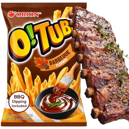 Korean Food Orion O!Tube BBQ Flavored Potato Snacks, Crispy, 4.06 oz