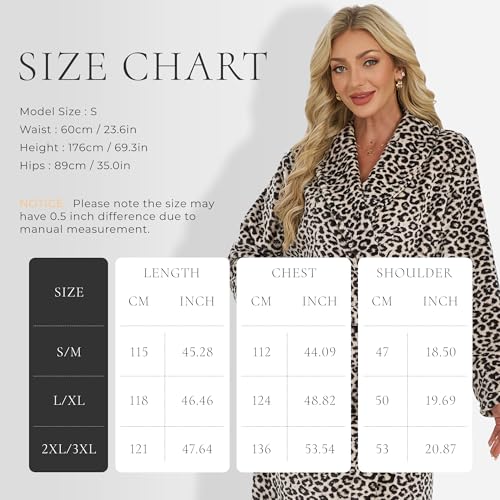 Image of HEARTNICE Womens Fleece Robes, Soft Plush Long Bathrobe, Thick Kimono Robes for Womens, Warm House Coat