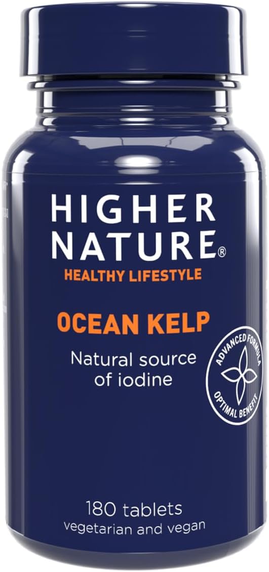 Higher Nature - Ocean Kelp - Natural Source of Iodine - For Improved Energy - 300mg Ocean Kelp Per Tablet - Vegetarian & Vegan - 180 Tablets