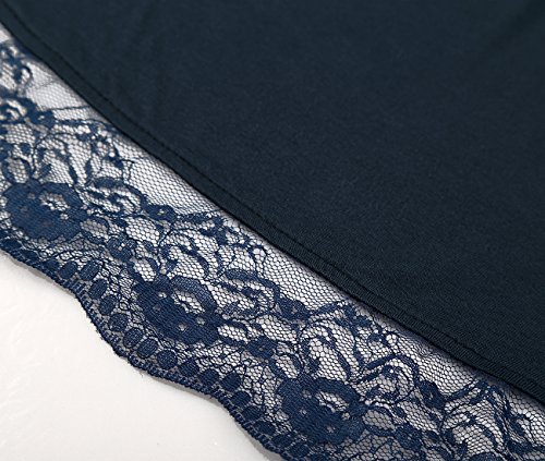 DJT - Maglietta Slim Fit con Bordo in Pizzo Manica...