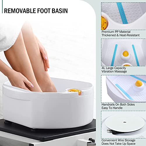 Okakopa Pedicure Chair Station, 360 Swivel Pedicure Station Chair W/Rolling Stool, Footrest, Foot Basin, Portable Hydraulic Lift Height Adjustable Pedicure Unit Station - White #TOP5