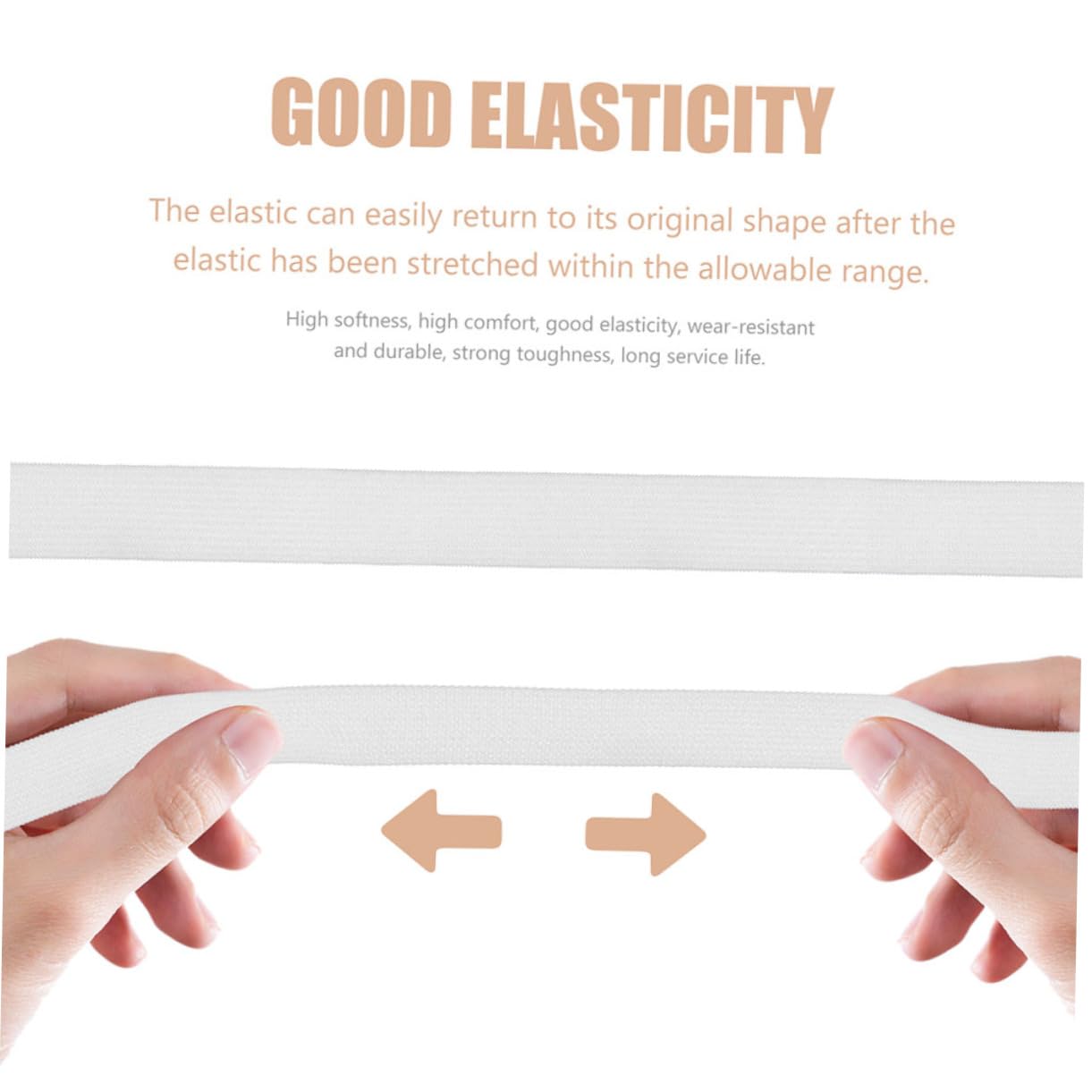 Housoutil 2 Rolls Stretchable Sewing Elastic Bands for DIY Waistbands Each for Pants Skirts Crafts Durable Material