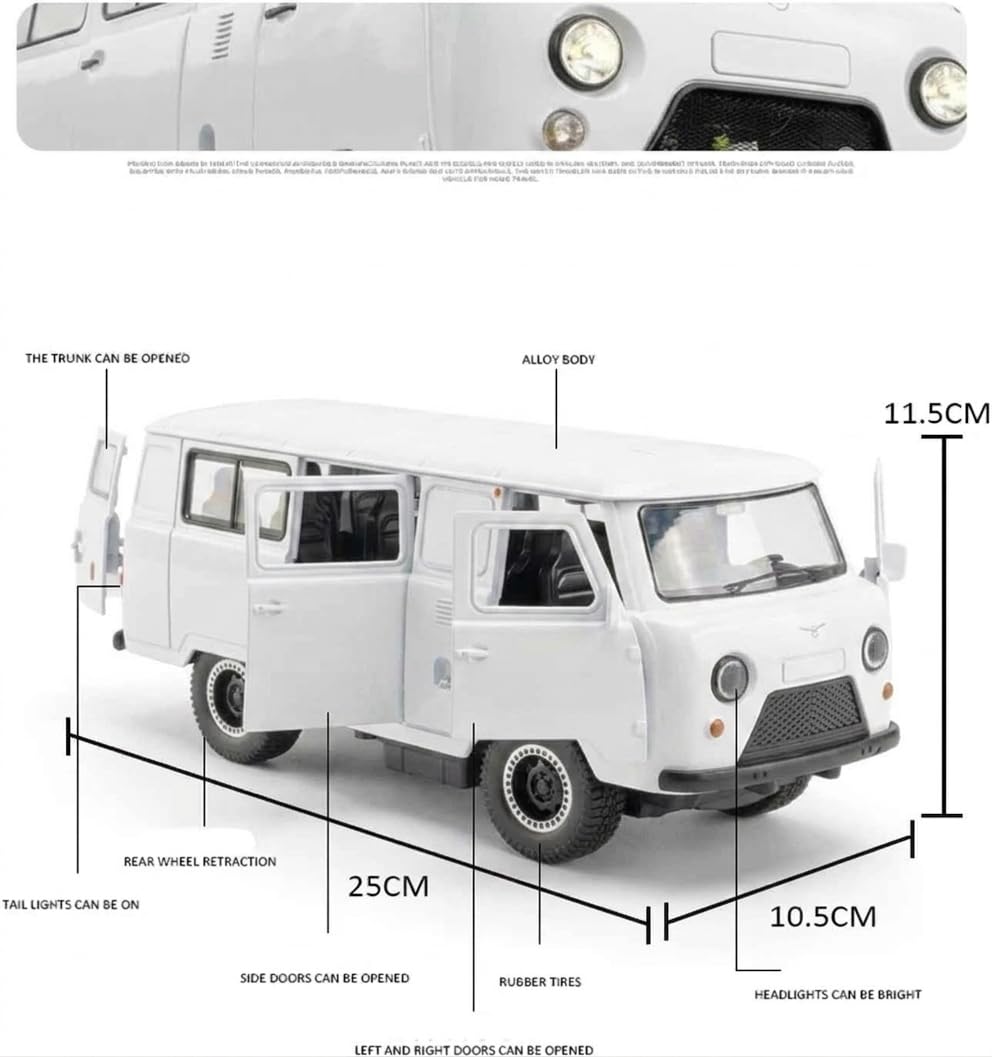 KIDSNEY 1/18 Scale UAZ-452 Russian Off-Road Van Die-Cast Model