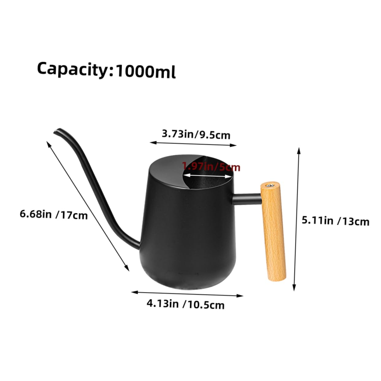 Toyvian Arrosoir Acier Inoxydable avec Long Bec et Poignée Ergonomique pour Plantes Intérieur et Extérieur