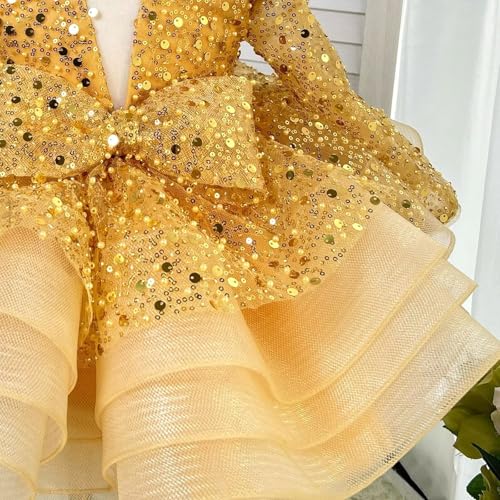 Baby Girl Pageant Dress Shiny Sequins Toddler Flower Girl Dress for Wedding Birthday Party Gown Dresses4