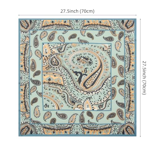 RIIQIICHY 27.5” Head Scarf for Women Hair Wrapping Like Silk Neck Scarves Square Banabana - Thumbnail 7