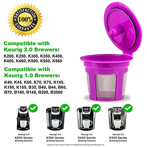 K Carafe Reusable Coffee Filter And Refillable K Capsules By Breworo Mg Coffee For Keurig 2.0 K300, K350, K400, K450, K460, K500, K550, K560 And 1.0 Brewers #TOP3