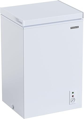 FRIGIDAIRE EFRF3005-AMZ Congelador profundo para gabinete-Listo para garaje, capacidad de 3.5 pies cúbicos, color blanco-Termostato ajustable-Cesto