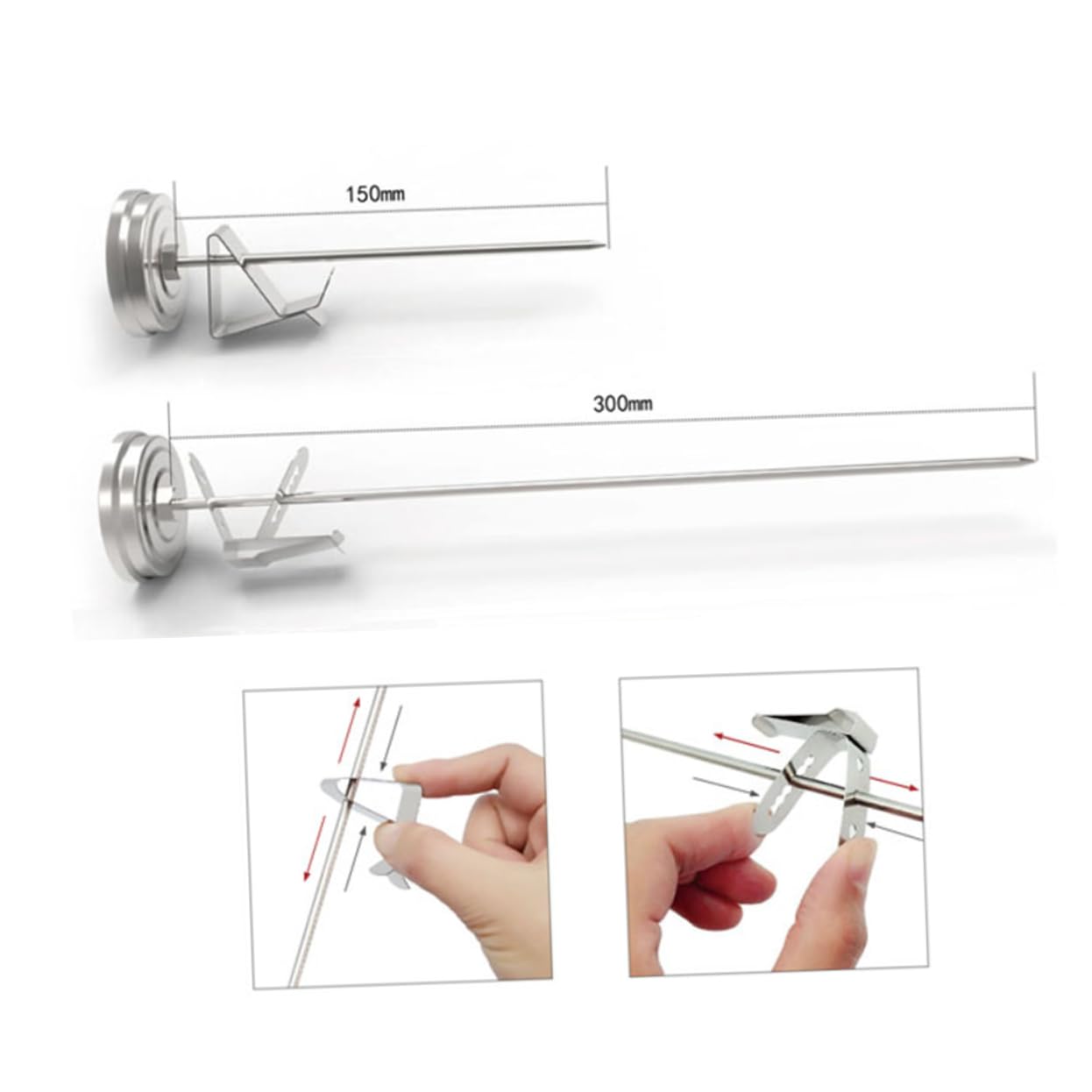 Candy Syrup Temperature Detector Tool Stainless Steel with Single Hole Clip