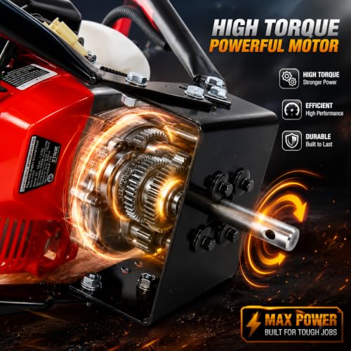 Image of XtremepowerUS 2.3HP Post Hole Digger V-Type Gasoline 2-Stroke 55cc Auger Earth Fence Hole Digger Digging Drill for Fence, Farmland and Garden (Powerhead Only)
