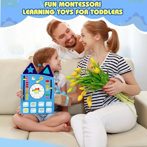 Oirtmiu Dinosaur Montessori Busy Board for Kids: 16 Activities Sensory Wall for Baby 6-12 Months 2 3 4 5 Years - Fine Motor Skills and Early Learning Toys for Toddlers - Image 8