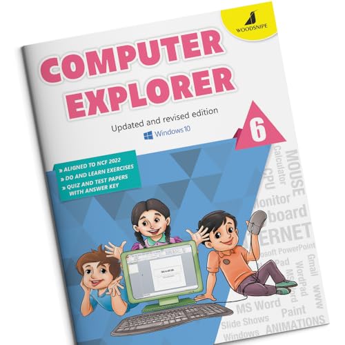 Image of Woodsnipe Computer Skills Book for Secondary Class 6, Age 10 to 11 with Multiple Choice Questions and Answer Keys | Learn Advanced MS Word and Powerpoint with Real Screenshots, Quiz & Tests