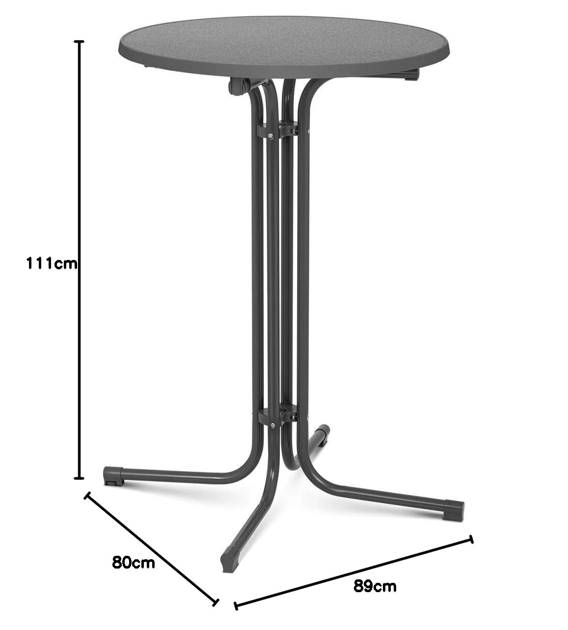 Royal Catering RC-BIS80FG Stehtisch rund klappbar Ø 80 cm grau 110 cm hoch Bistrotisch Gastronomie