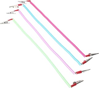Sosoport Pinzas Para Baberos Metálicas Resistentes Al Calor, Juego De 4 Unidades De Colores Azul, Verde, Púrpura y Rojo, Multifunción Para Uso, Clínicas y Hogar