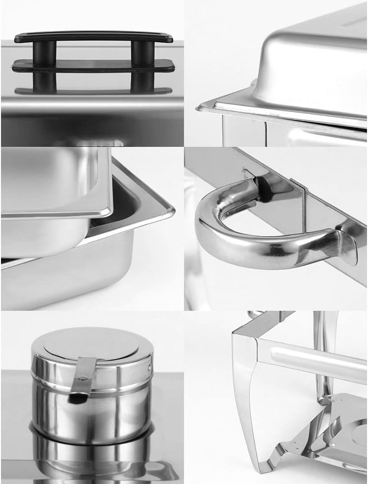 Food Insulated Hot Pot, Insulated Buffet Plate with Foldable Stand and Anti-Scald Handle, Suitable for Christmas, Halloween, New Year, Single Compartment,Single Grid