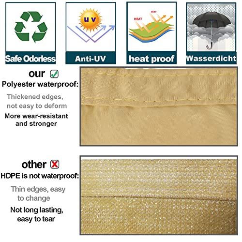 Voile d'ombrage imperméable contre la pluie et les UV toile résistante jaune vert - 6