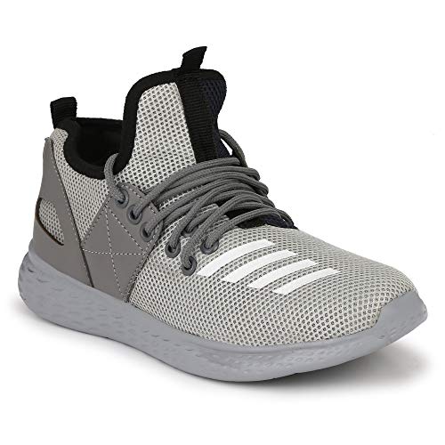 Venetien Unisex Ultra Light Weight Mesh Running Sports Shoe (Grey, 10)