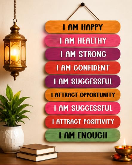Motivational Quote Wall Hanging for Home Decor | What You Think You Become, What You Feel You Attract, What You Imagine You Create MDF Wooden Wall Art | Office, Living Room & Meditation Decor (WH-34)-image-43