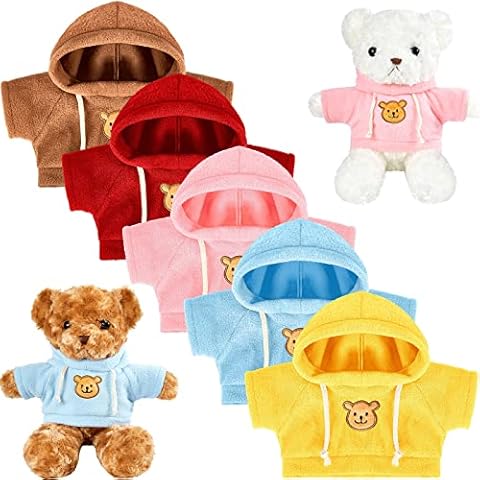 Junkin 5 Pcs Bear Clothes Tee Bear Hoodie Cover