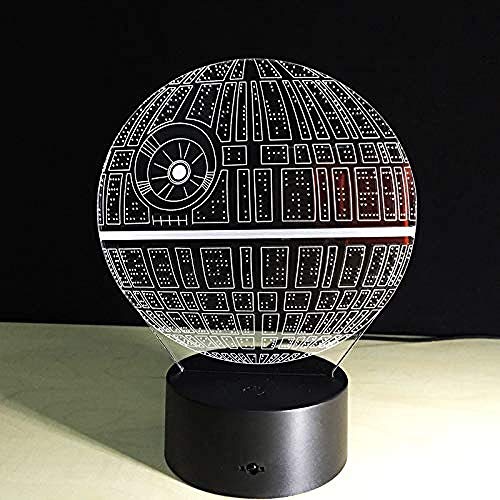 Lámpara De Ilusión De Luz Nocturna 3D Lámpara Inteligente Estrella De La Muerte Estrella De La Muerte Lámpara Colorida Lámpara De Luz Táctil Estereoscópica Acrílica Ilusión Óptica