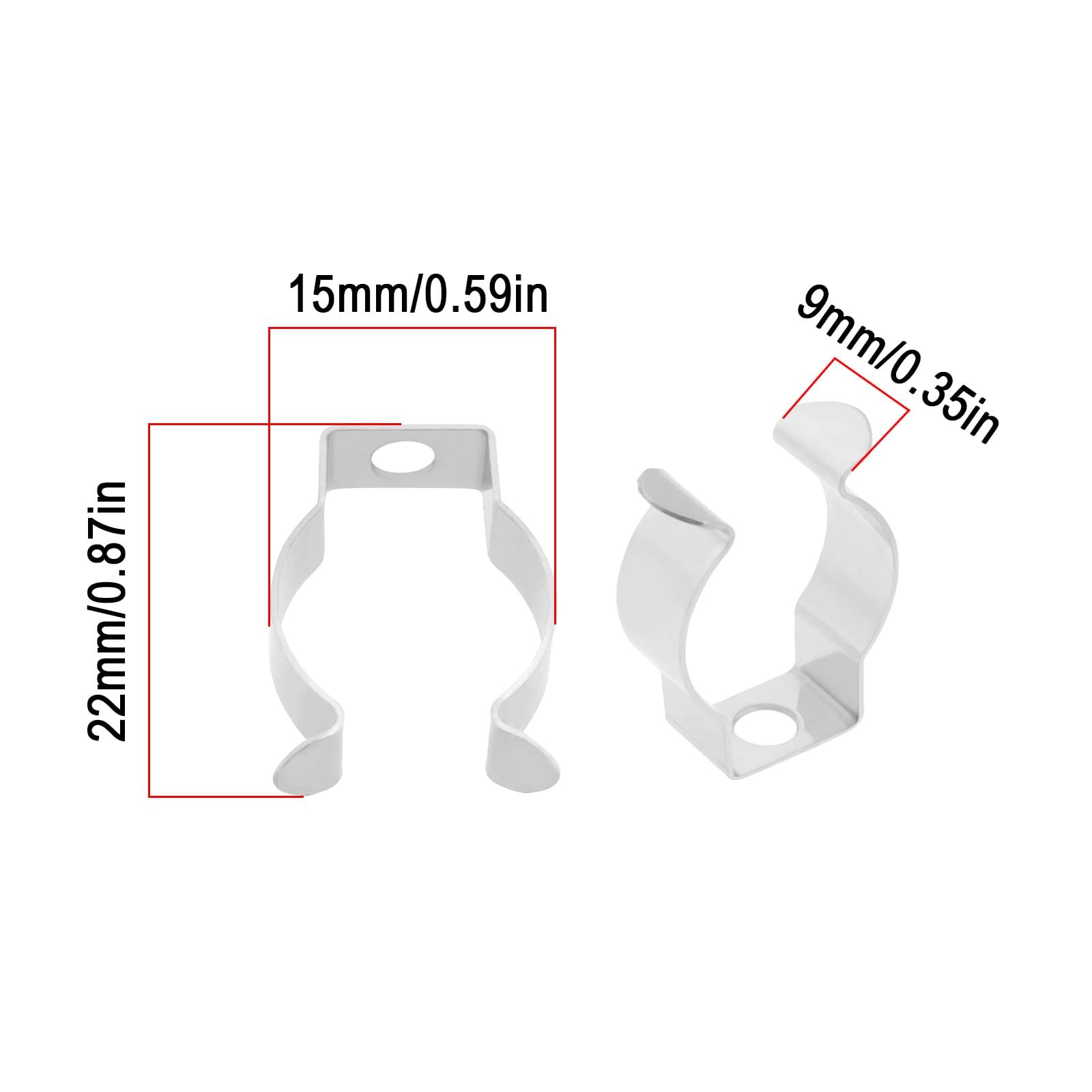 20 Fascette In Acciaio Inox Per Tubi LED T5 - Clip A U Per Montaggio Fluorescenti, Con Viti - Foto 10