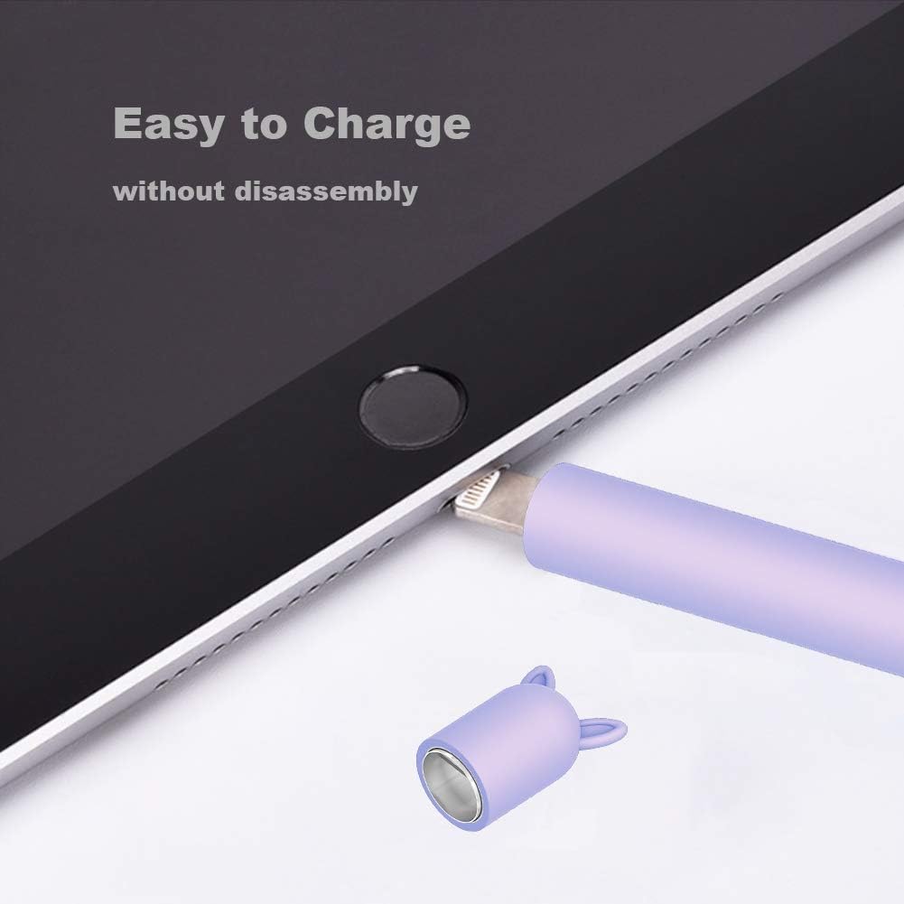 Cute Case for Apple Pencil Grip for Apple Pencil Accessories for Apple Pencil 1st Generation Sleeve Holder for Apple Pencil with Protective Nib Cover for Apple Pencil(Purple)