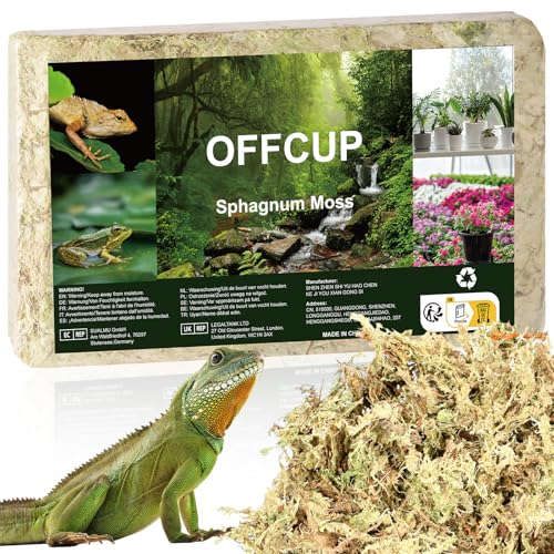 OFFCUP Natural Sphagnum Moss, 150g Dried Forest Moss for Maintain Humidity, Terrarium Decor, Orchid Soil Medium, for Plants Succulents Reptile Snails Tortoise Snake Mices Degus or Other Animal