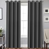Blackout Window Treatment Curtains/Panels, Thermal Insulated Room Darkening Solid Grommet Drapes for...