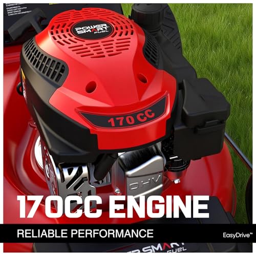 Image of PowerSmart Self Propelled Gas Lawn Mower 21-Inch with 170cc OHV Engine, RWD Single-Speed 3-in-1 with Bagging