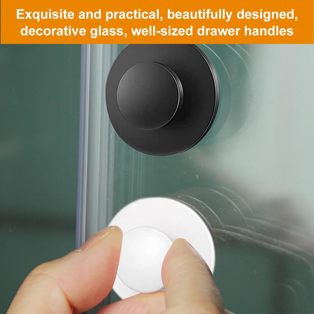 20 Manopole Autoadesive Per Mobili - Pomelli Neri E Bianchi Per Cassetti - Foto 5