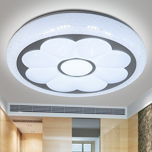 Plafonnier Moderne LED Salon 36W Acrylique Floral Dimmable 48Cm