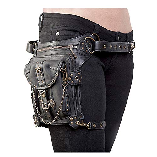 Haobing Riñoneras Deportes Vintage Gótico Steampunk Punk Bolso a la Cintura Bolsa de Pierna Bolsos Bandolera (Negro, Tamaño Libre) Cover