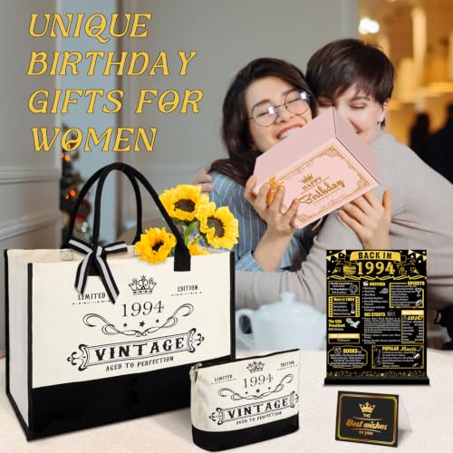 Image of 32nd Birthday Gift for Women-Vintage 1994 Canvas Tote Bag,Makeup Bag,Poster