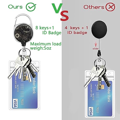 Cordões para crachás de identificação, porta-crachá fofo carretel retrátil resistente com mosquetão